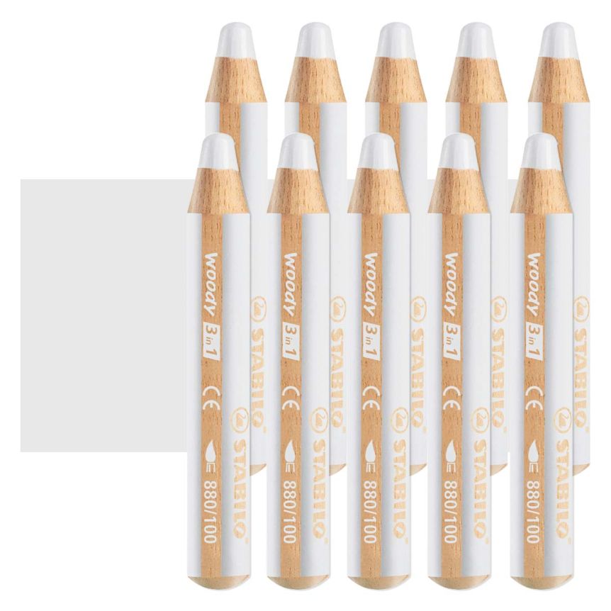 Stabilo Woody Colored Pencil, White (Box of 10)