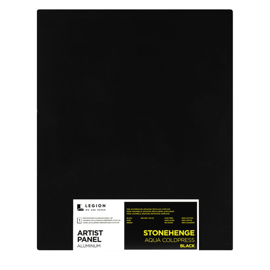 Stonehenge Aqua Aluminum Panel 140lb Cold Press - 8" x 10" Black