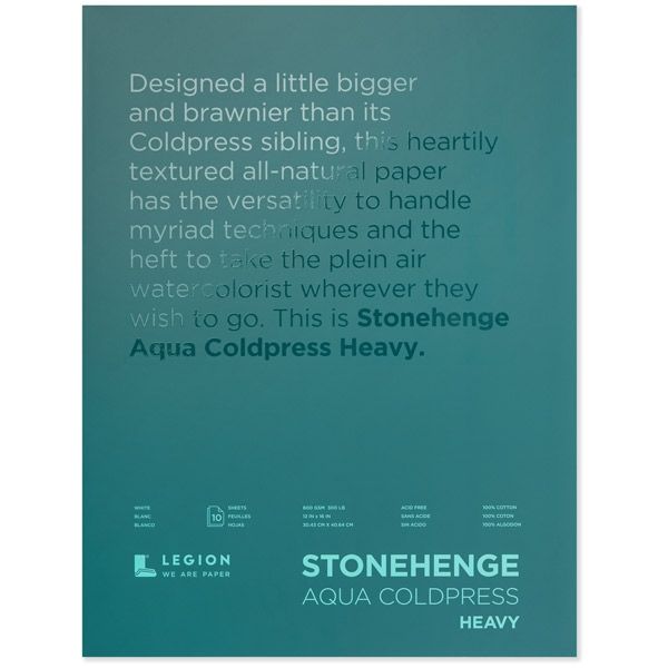 Stonehenge Aqua Watercolor 12X16 300lb Cold-Press Block