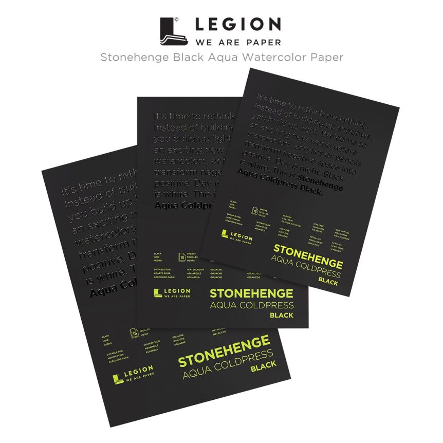 Legion Stonehenge Black Aqua Watercolor Paper