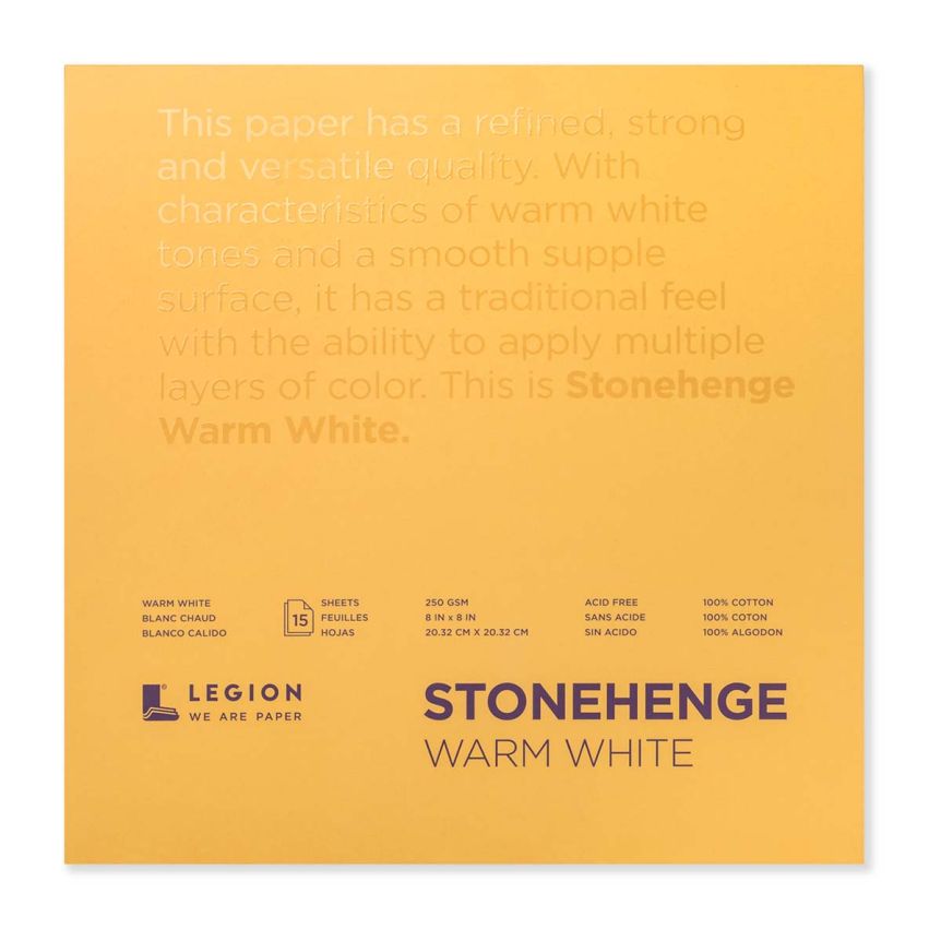 Stonehenge Warm White Drawing & Printmaking Paper Pad (90lb) Vellum Finish, 8x8 (15 Sheets)
