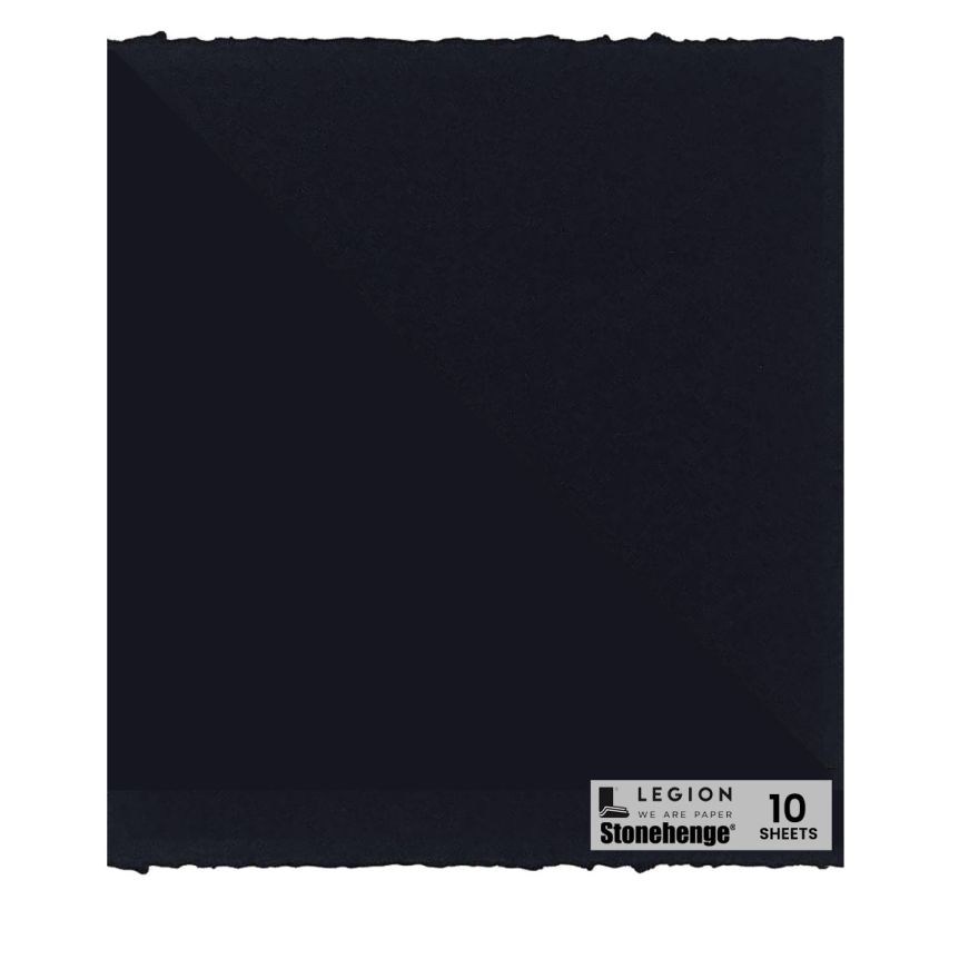 Stonehenge Printmaking & Drawing Paper Sheets 22"x30", Black (Pack of 10)