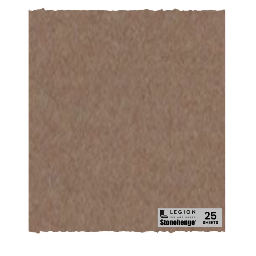 Stonehenge Printmaking & Drawing Paper Sheets 22"x30", Kraft Brown (Pack of 25)