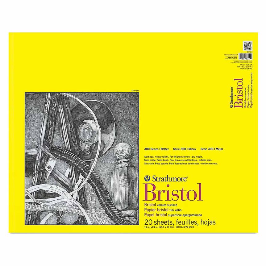 Strathmore 300 Series Bristol Pad Tape Bound 19" x 24" 100 lb (20 Sheets Vellum)