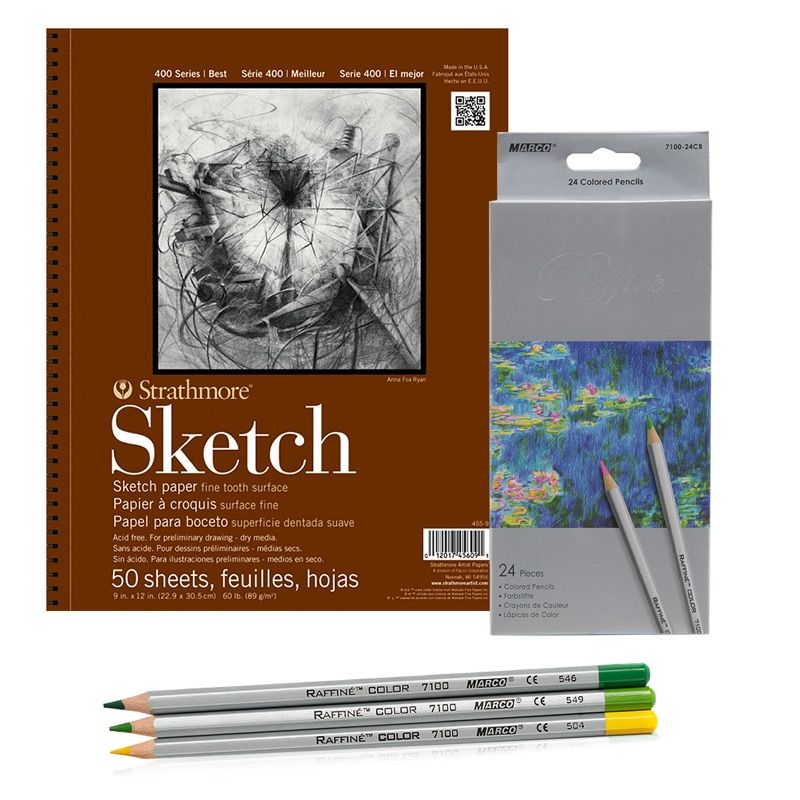 Pen + Gear Medium Weight Paper Sketch Pad, 50 Sheets, 9 x 12