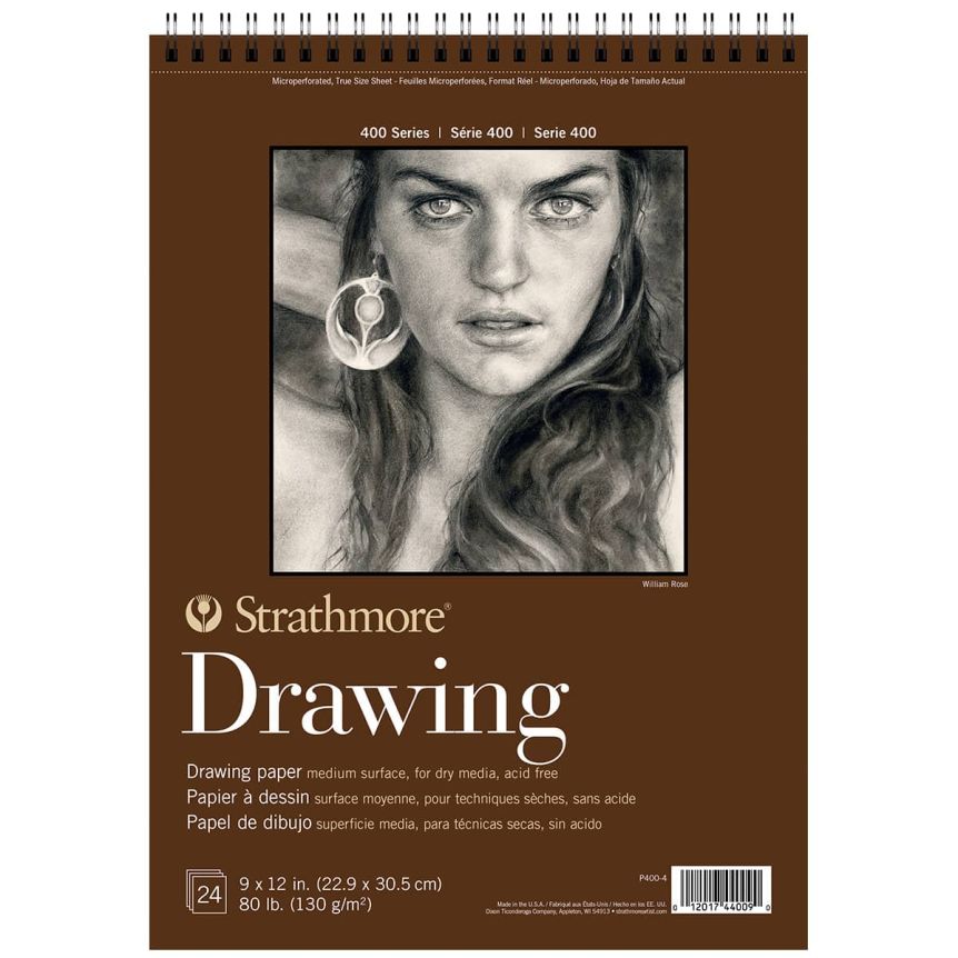Strathmore Toned Blue 400 Series Paper Wire Bound Pad, 118 gsm - 27.9 cm × 35.6 cm (11 x 14 in) | 24 lapai