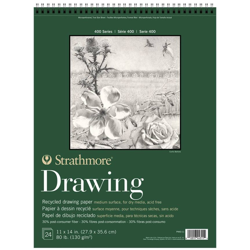 Strathmore 400 Series Recycled Drawing Pad 11" x 14" (24 Sheets Medium)