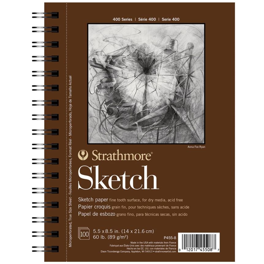Strathmore 400 Series Sketch Pad 5-1/2" x 8 -1/2" (100 Sheets Fine Tooth) 