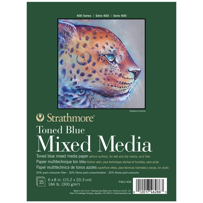 Strathmore 400 Mixed Media Toned Blue Pad 6x8 In