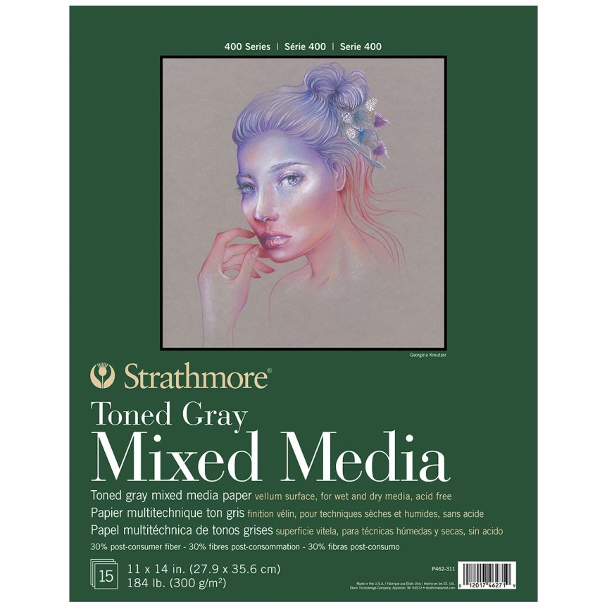 Strathmore 400 Mixed Media Toned Gray Pad 11x14 In