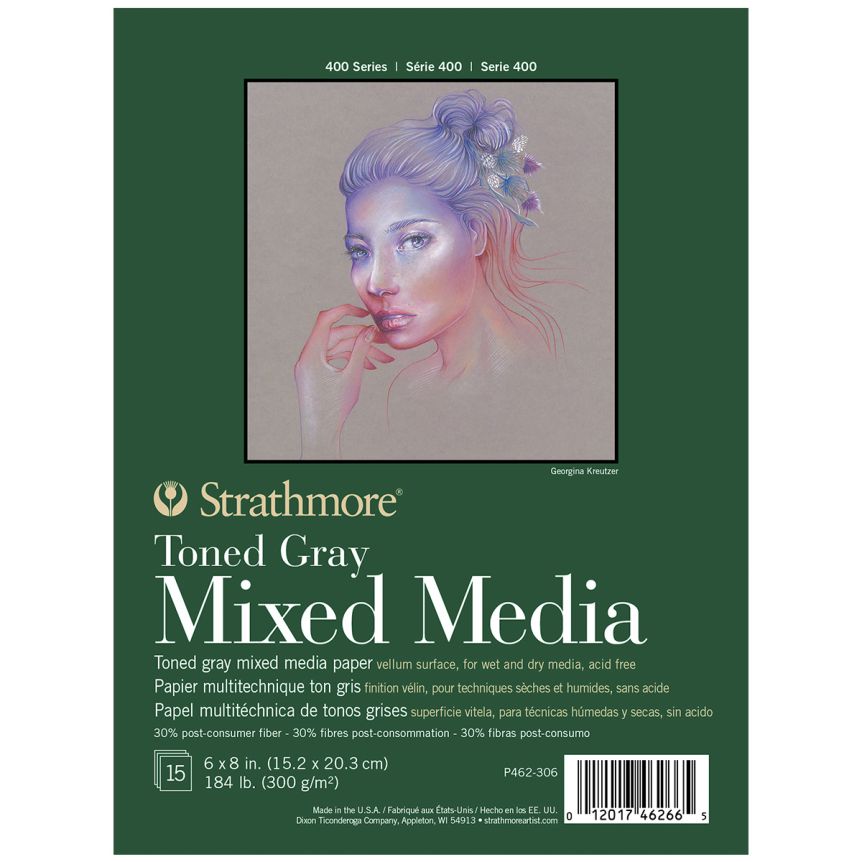 Strathmore 400 Mixed Media Toned Gray Pad 6x8 In