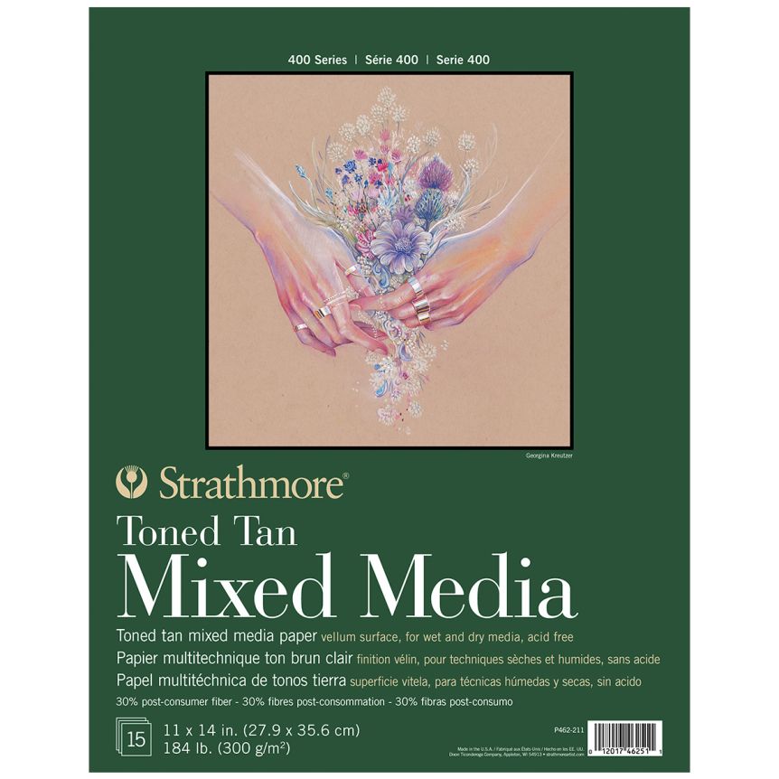 Strathmore 400 Mixed Media Toned Tan Pad 11x14 In