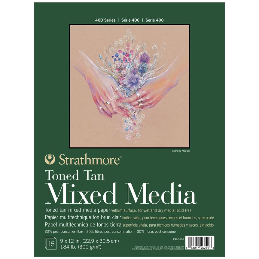 Strathmore 400 Mixed Media Toned Tan Pad 9x12 In