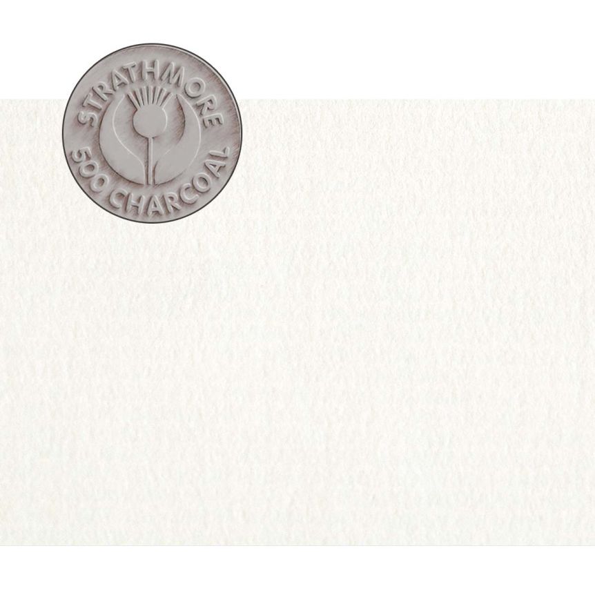 Strathmore 500 Charcoal Paper 19"x25" - #132 Bright White, Pack of 25
