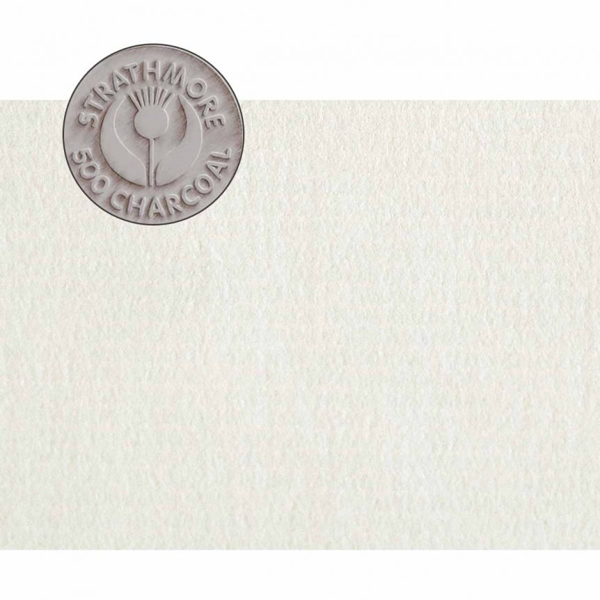 Strathmore 500 Charcoal Paper 19"x25" - #130 White, Pack of 25