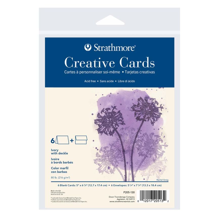 Strathmore Creative Cards and Envelopes - Palm Beach White (No Deckle),  Full Size, 50 Pack
