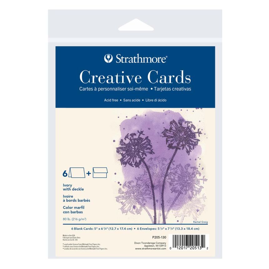 Strathmore Blank Greeting Cards and Envelopes 5" x 6.875" - Ivory (Pack of 6)