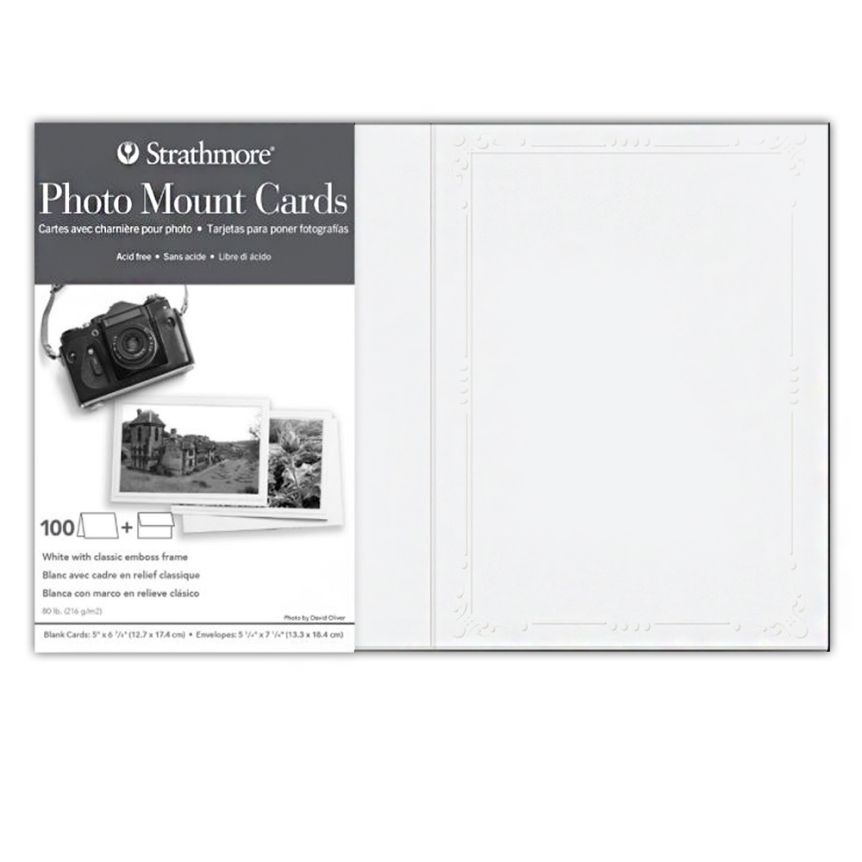  Strathmore Photo Mount Cards in White, Decorative Emboss