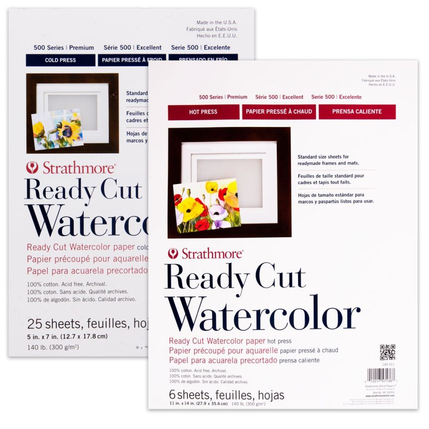 STRATHMORE ... PACON PAPERS 140208 READY CUT WATERCOLOR 140LB COLD PRESS 8X10 
