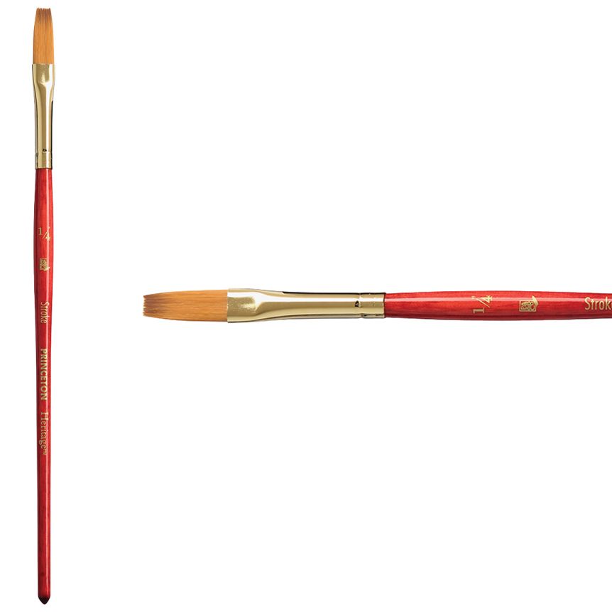 Princeton Heritage Series 4050 Synthetic Sable Brush - Stroke, Short Handle, Size 1/4"