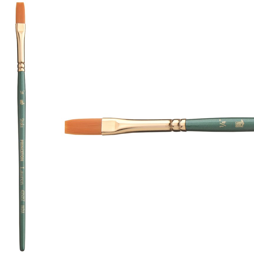 Princeton Lauren Series 4350 Golden Synthetic Brush - Stroke, Short Handle, Size 1/24