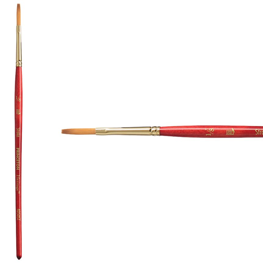 Princeton Heritage Series 4050 Synthetic Sable Brush - Stroke, Short Handle, Size 1/8"