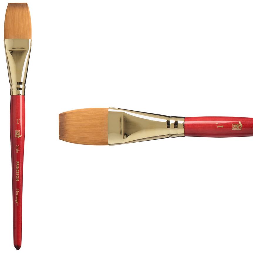 Princeton Heritage Series 4050 Synthetic Sable Brush - Stroke, Short Handle, Size 1"