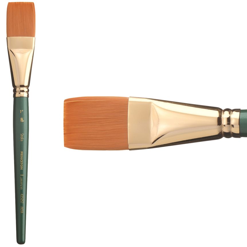 Princeton Lauren Series 4350 Golden Synthetic Brush - Stroke, Short Handle, Size 1"
