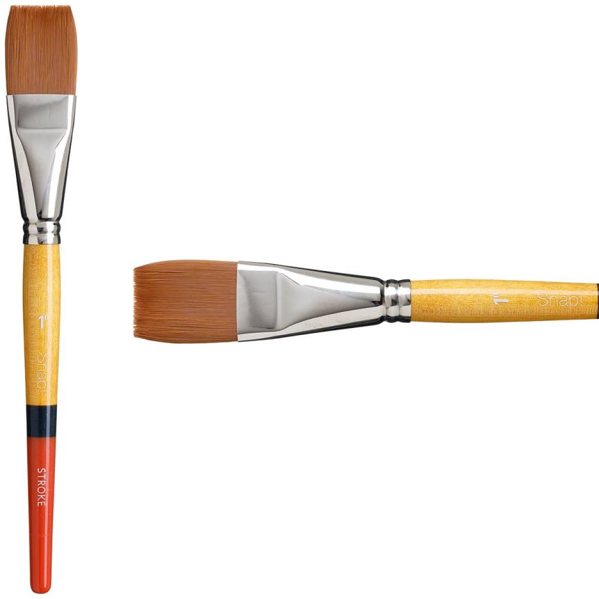 Princeton Snap! Series 9650 Golden Taklon Brush - Stroke, Short Handle, Size 1"