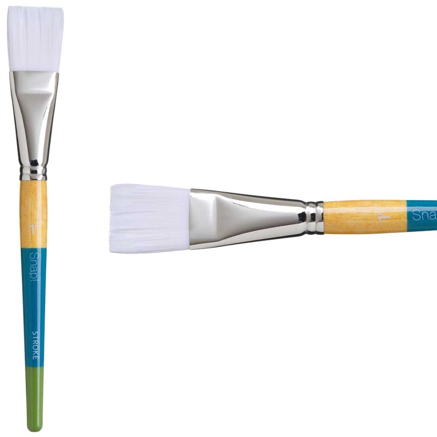 Princeton Snap! Series 9850 White Synthetic Brush - Stroke, Short Handle, Size 1”