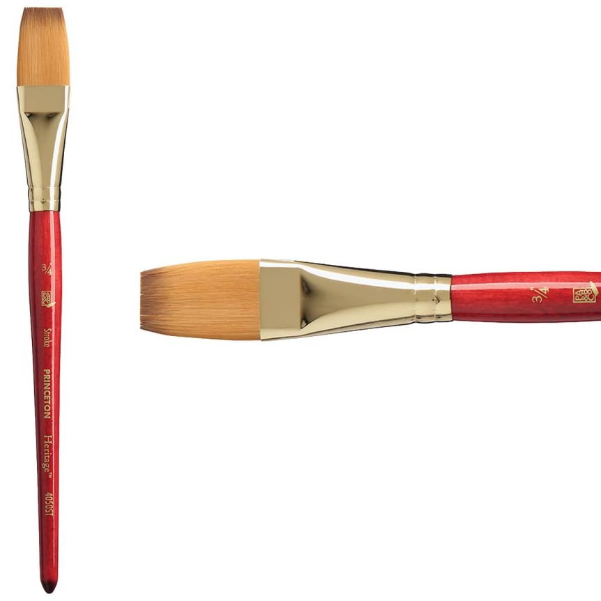 Princeton Heritage Series 4050 Synthetic Sable Brush - Stroke, Short Handle, Size 3/4"