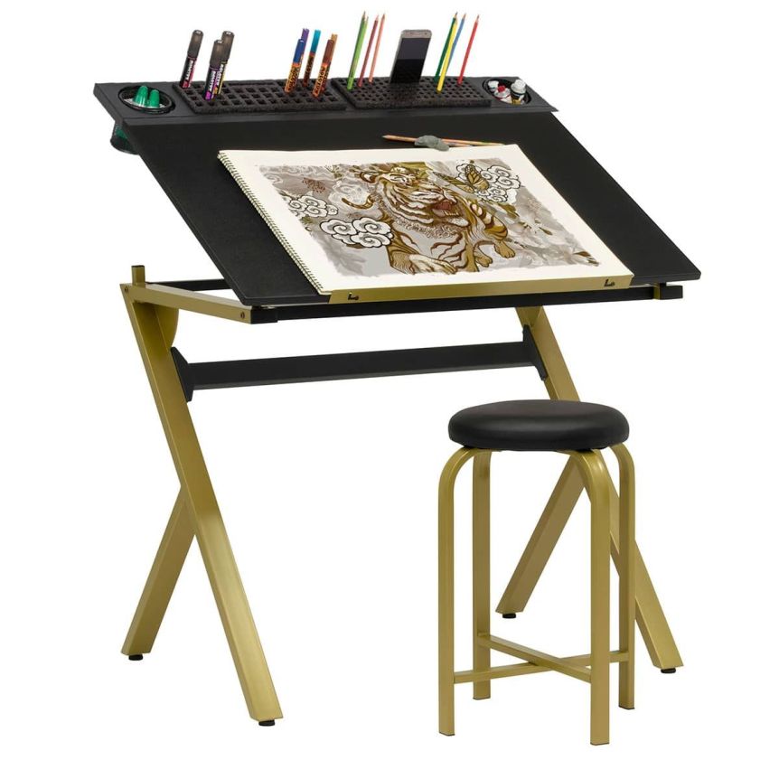Studio Designs Stellar Drawing Table and Stool + Premier Metal Art Tray