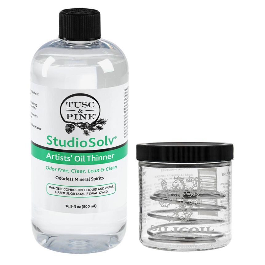 StudioSolv&trade; Artists' Oil Thinner (16.9oz) with Silicoil Brush Cleaner Tank Set