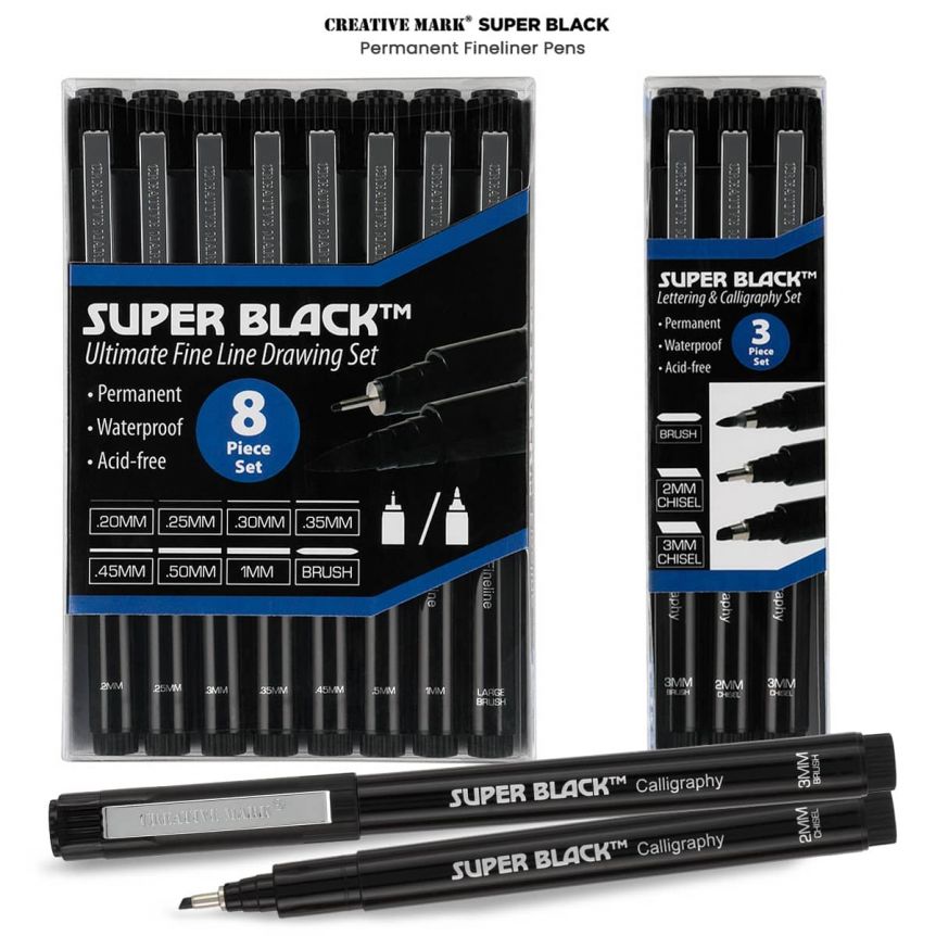 Fine Liners Brush Tip, Fine Liner Pens Black