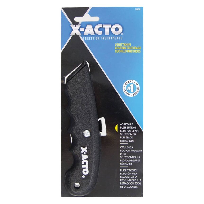 X-Acto Surgrip Retractable Utility Knife with Plastic Handle - Black