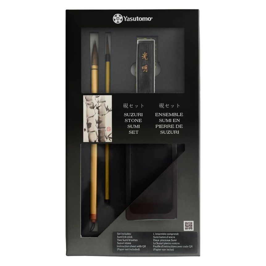 Yasutomo Suzuri Stone Sumi 4 Piece Set