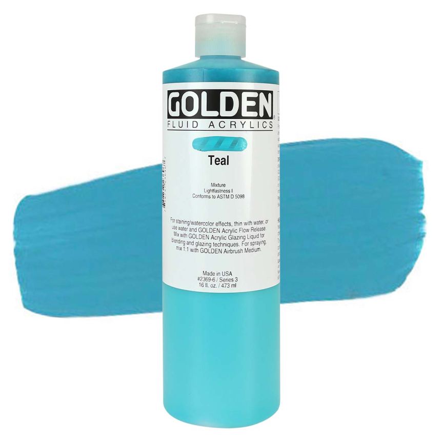 GOLDEN Fluid Acrylics Teal, 16oz