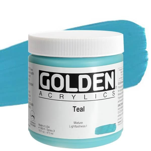 GOLDEN Heavy Body Acrylics - Teal, 16oz Jar