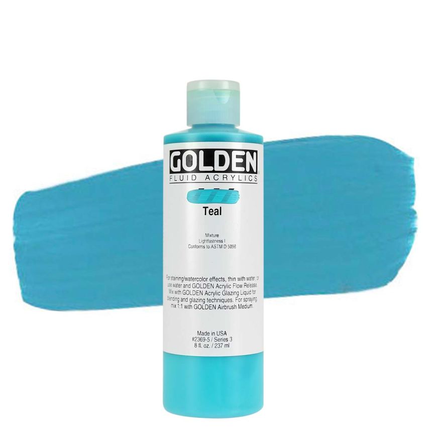GOLDEN Fluid Acrylics Teal, 8oz