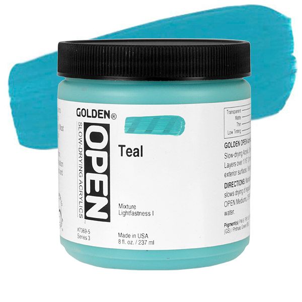 GOLDEN Open Acrylic Paints Teal 8 oz