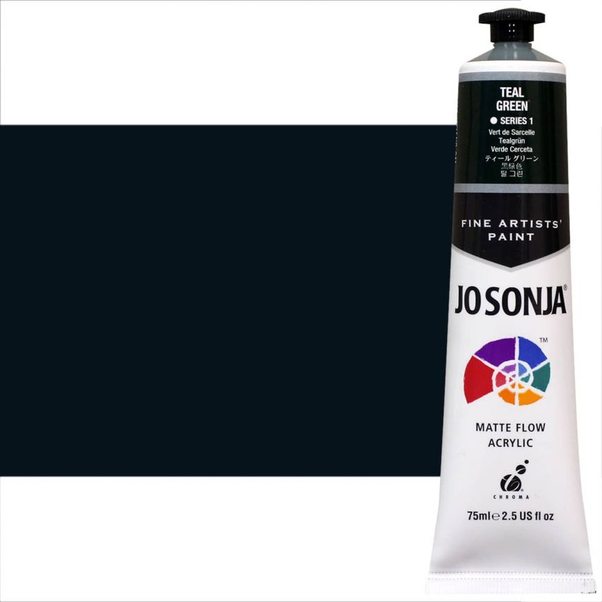 Jo Sonja Matte Acrylic - Teal Green, 75ml Tube