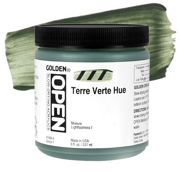 GOLDEN Open Acrylic Paints Terre Verte Hue 8 oz