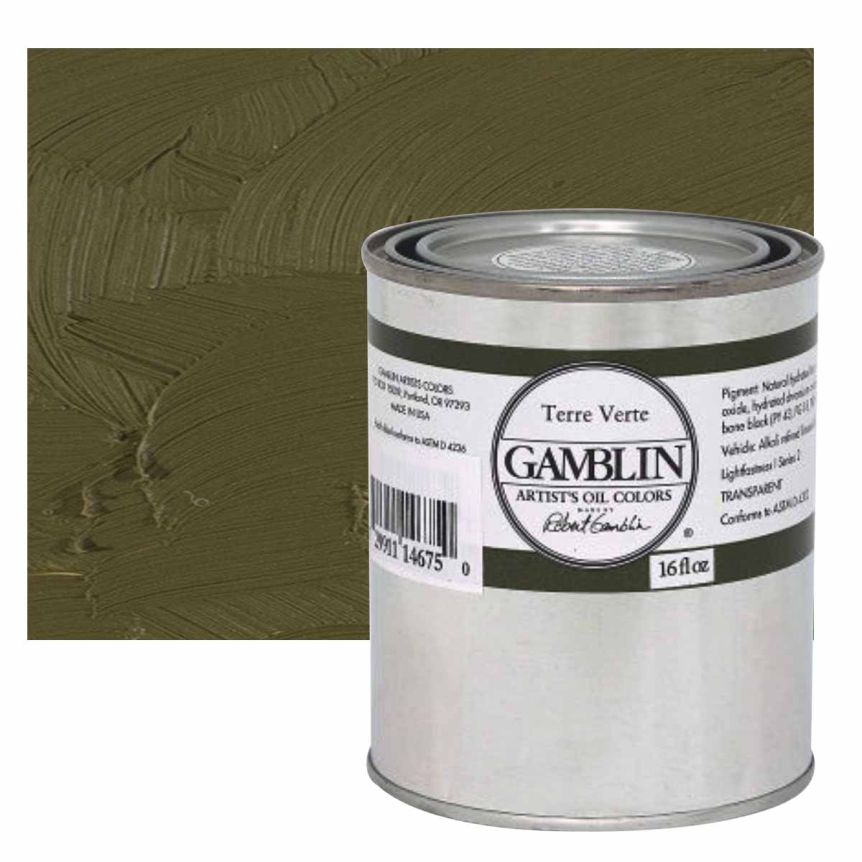 Gamblin Artists Oil - Terre Verte, 16oz Can