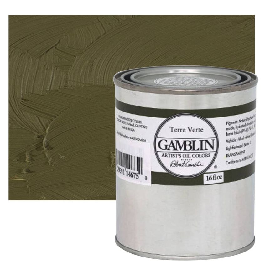 Gamblin Artists Oil - Terre Verte, 8oz Can