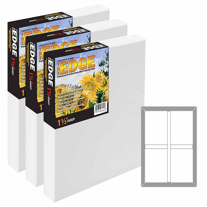The Edge All Media Pro Cotton Canvas 22"x28" - 1-1/2" Deep (Box of 3)