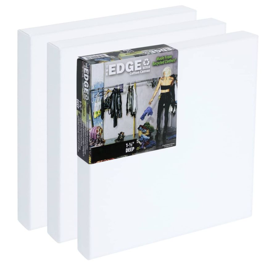 The Edge Recycled Cotton Canvas - 12"x12" - 1-1/2" Deep (Box of 3)