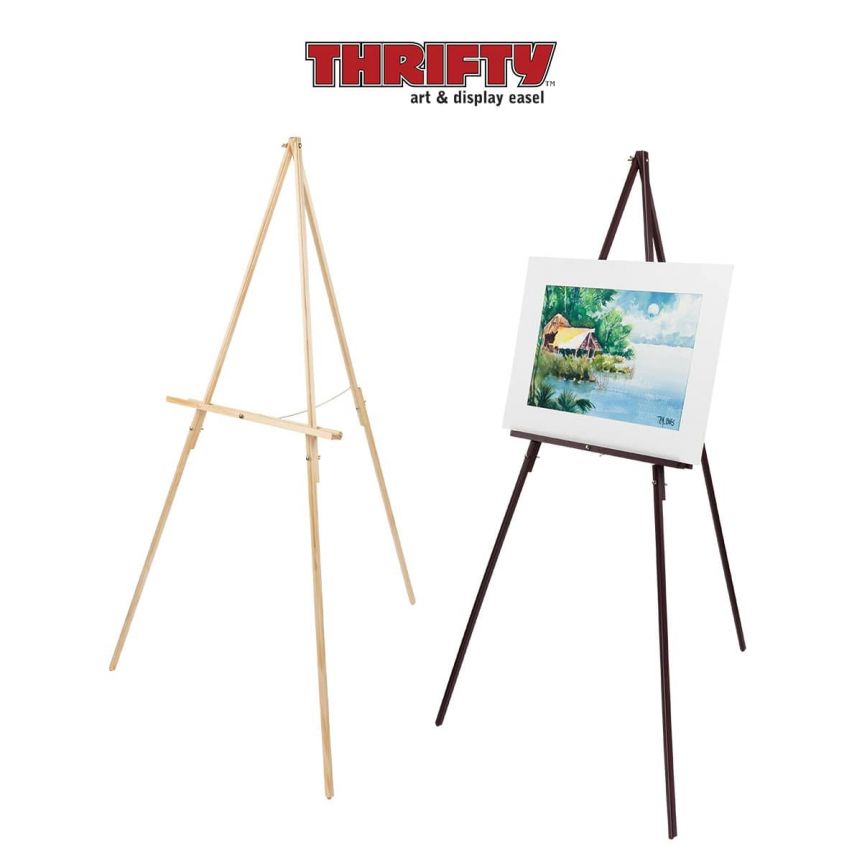 Creative Mark Thrifty Wood Tripod Display Easel Stand for Painting