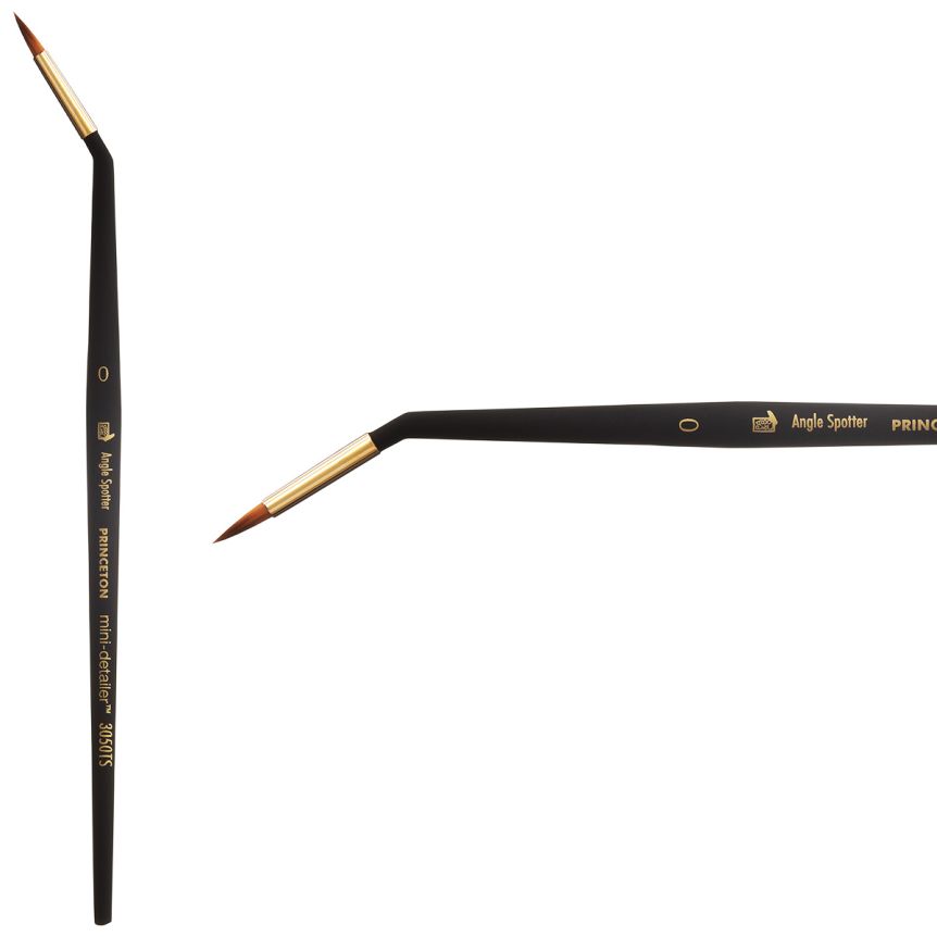 Princeton Mini-Detailer Series 3050 Synthetic Brush - Tight Spot, Mini Handle, Size 0