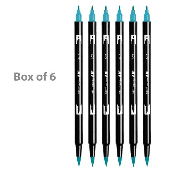 Tombow Dual Brush Pens Box of 6 Tiki Teal