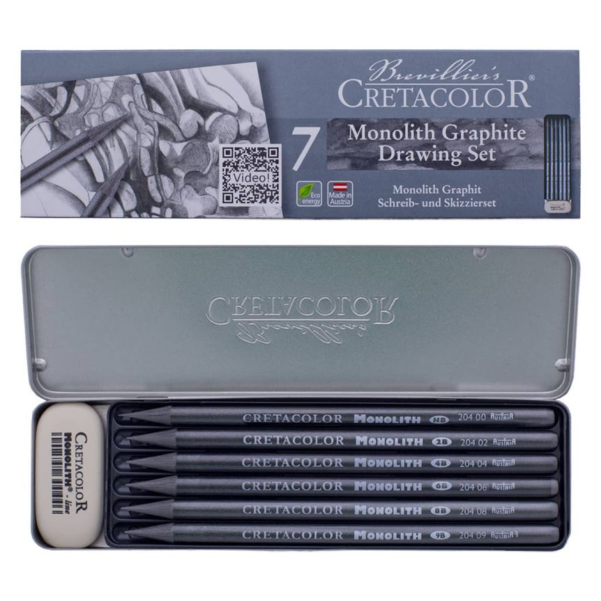 Cretacolor Monolith Box- Woodless Graphite Pencil Drawing Set